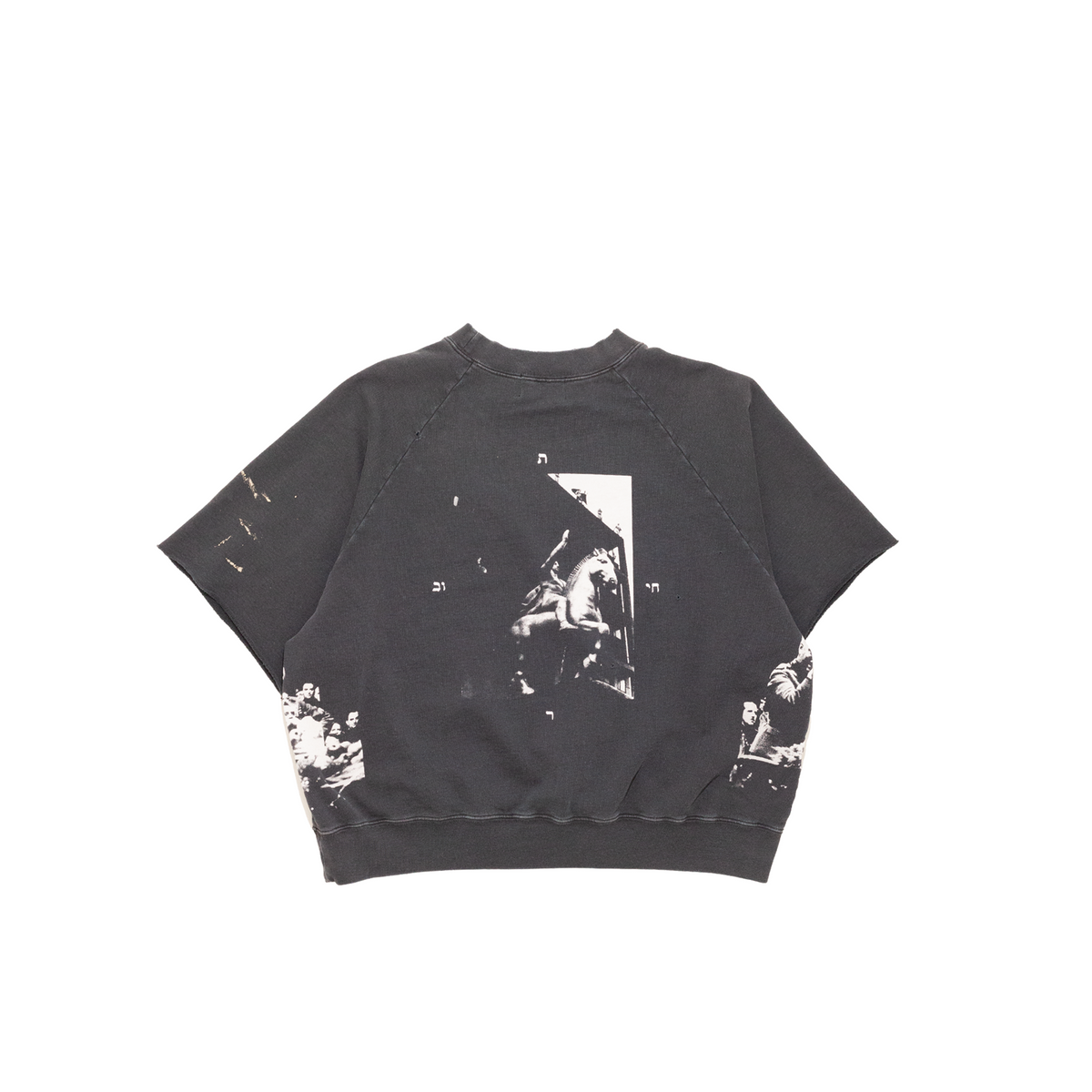 MUSSOLINI TEST PRINT CUT OFF RAGLAN CREWNECK