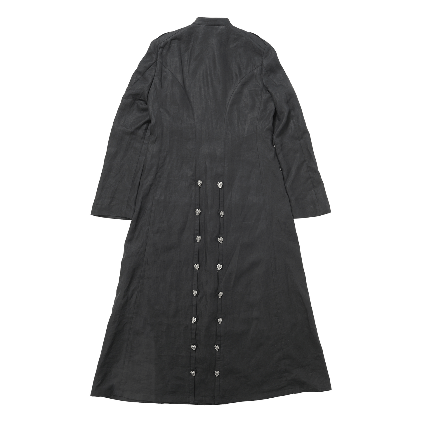 LINEN PRIEST COAT WITH CHERUB BUTTONS