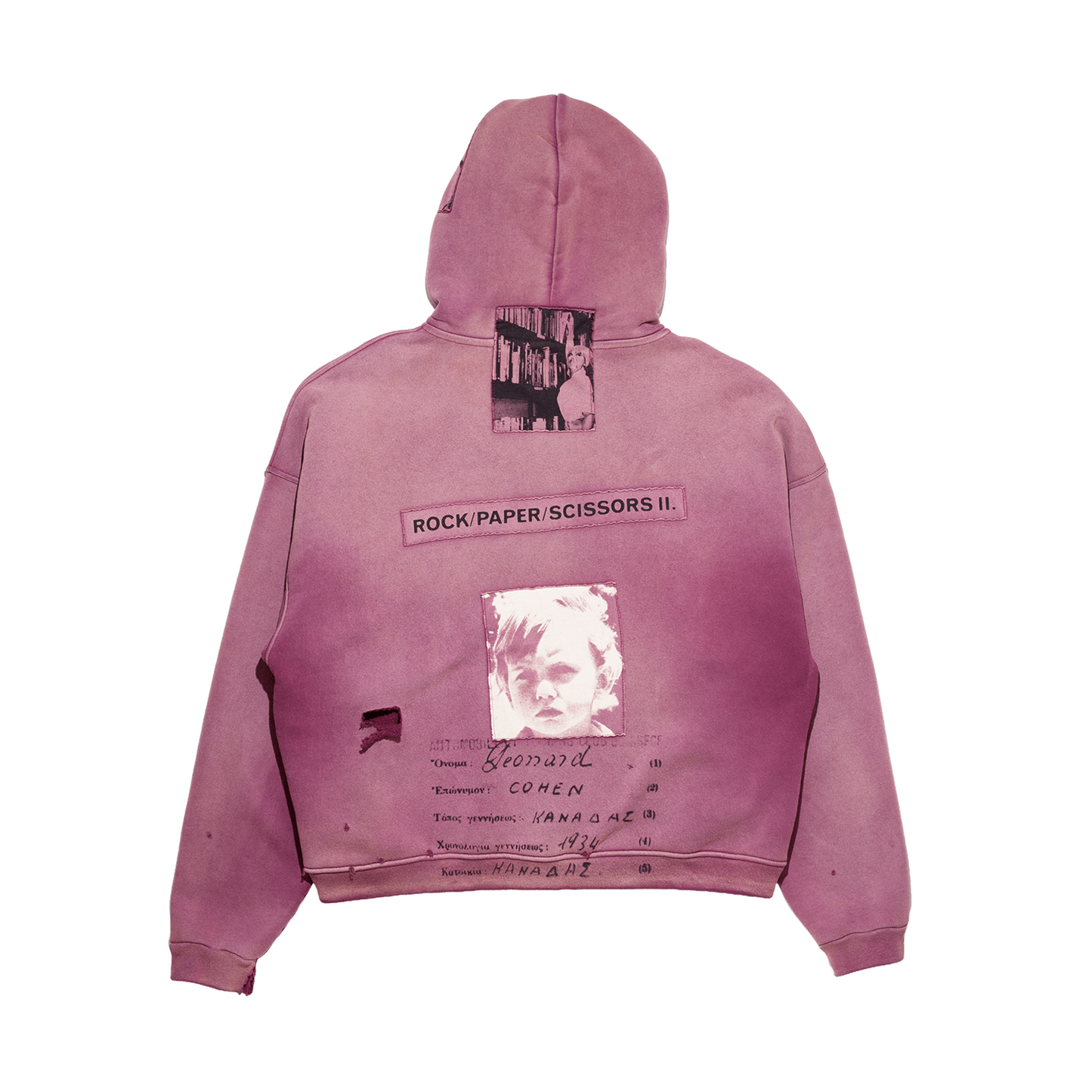 ROCK / PAPER / SCISSORS II ASSEMBLAGE ZIP HOODIE