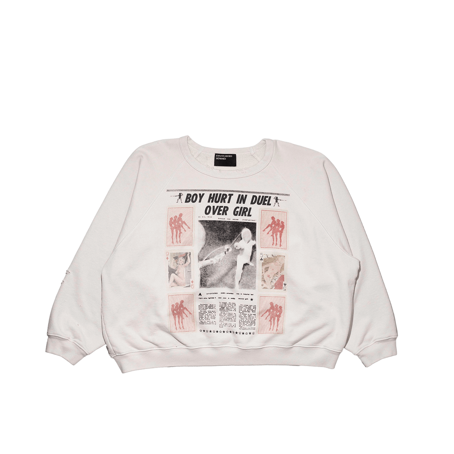 BOY HURT IN DUEL RAGLAN CREWNECK