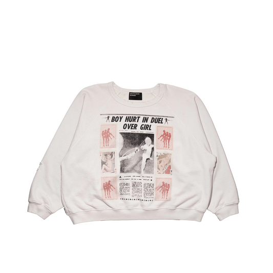 BOY HURT IN DUEL RAGLAN CREWNECK