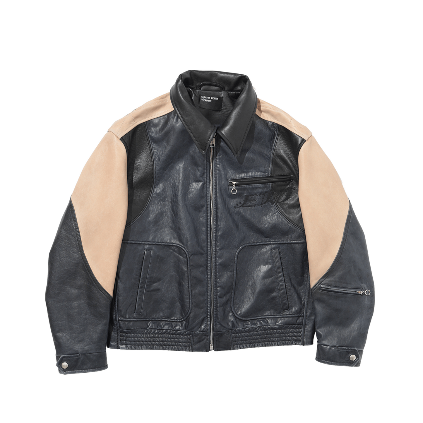 COMBAITTIMENTO COLORBLOCKED LEATHER JACKET
