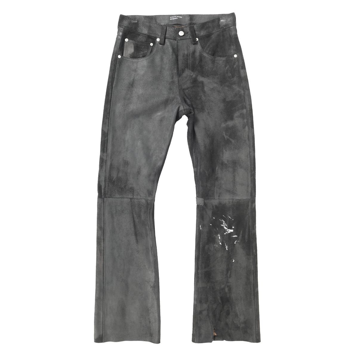 FLANNEL LINED LEATHER FLARE JEANS