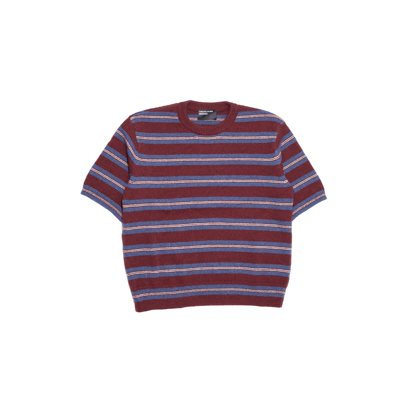 STRIPED EDDIE SHORT SLEEVE SWEATER