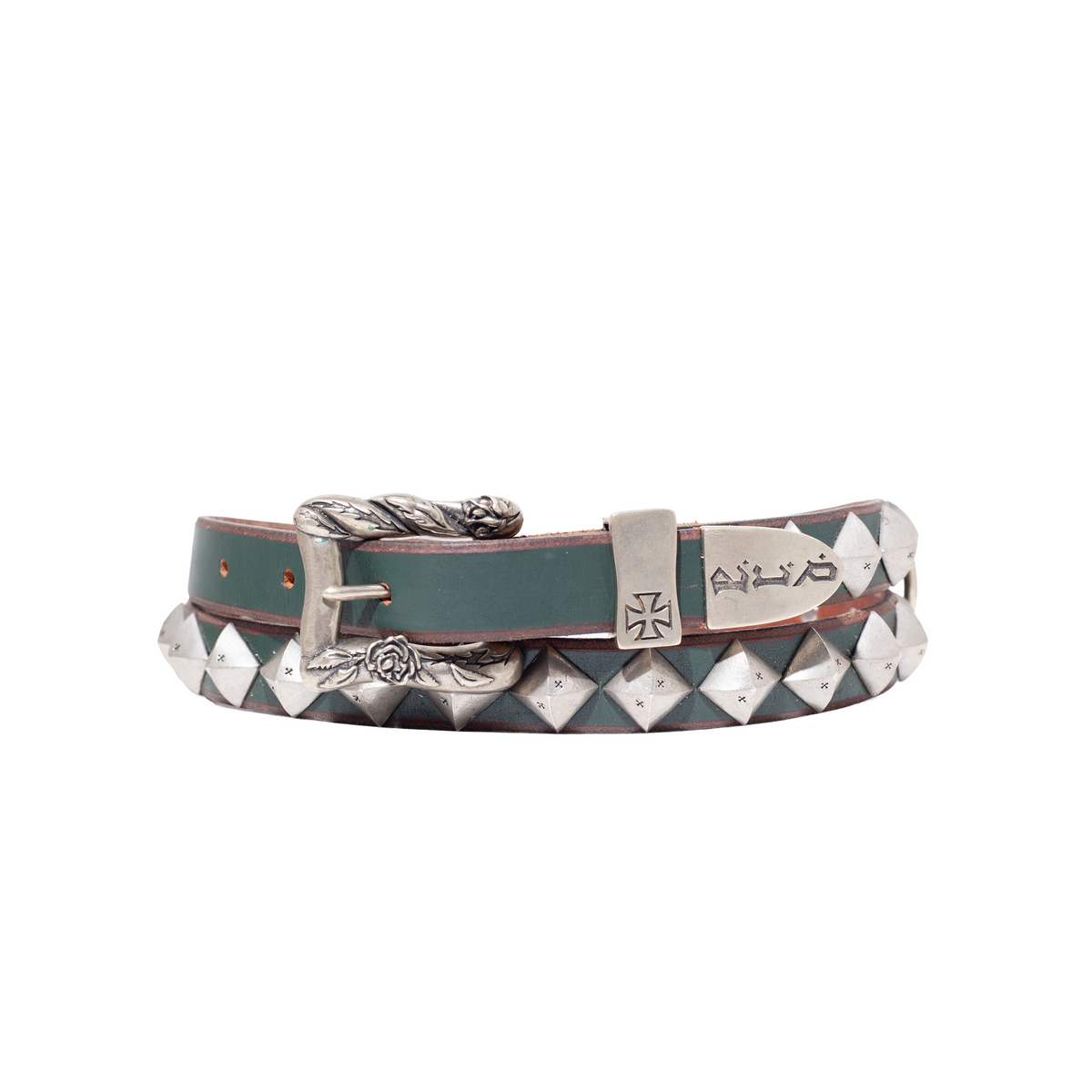 SKINNY STUDDED O-RING BELT