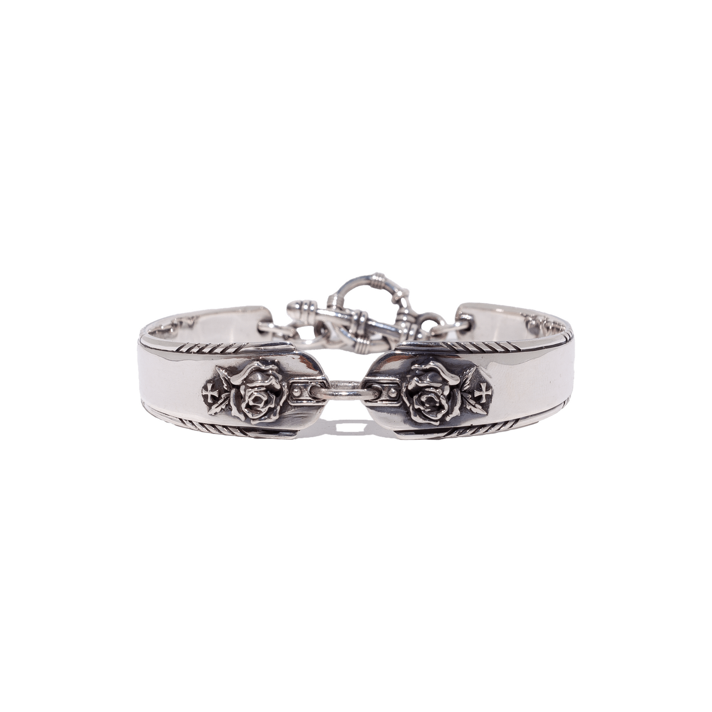 ROSE AND CROSS BRACELET