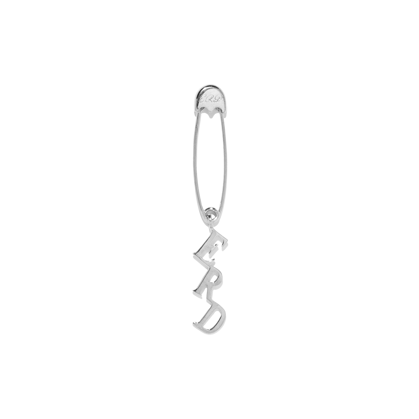 ERD CHARM SAFETY PIN EARRING