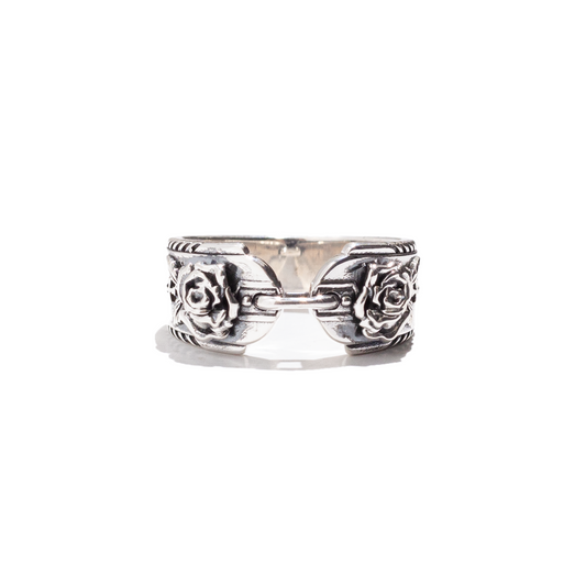 ROSE AND CROSS RING