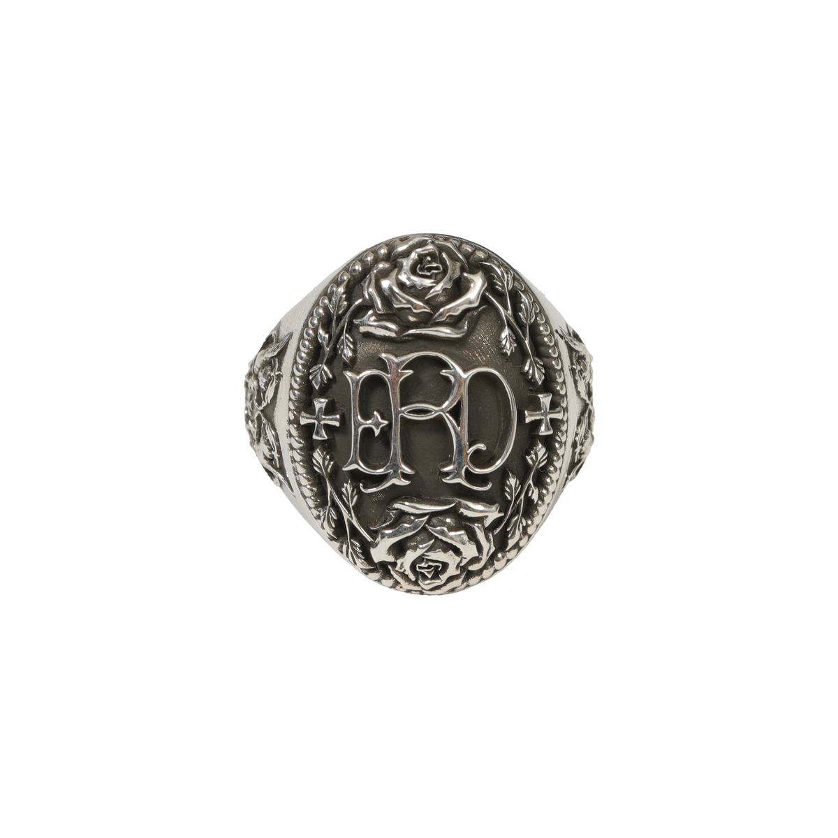 ROSE AND CROSS CREST RING