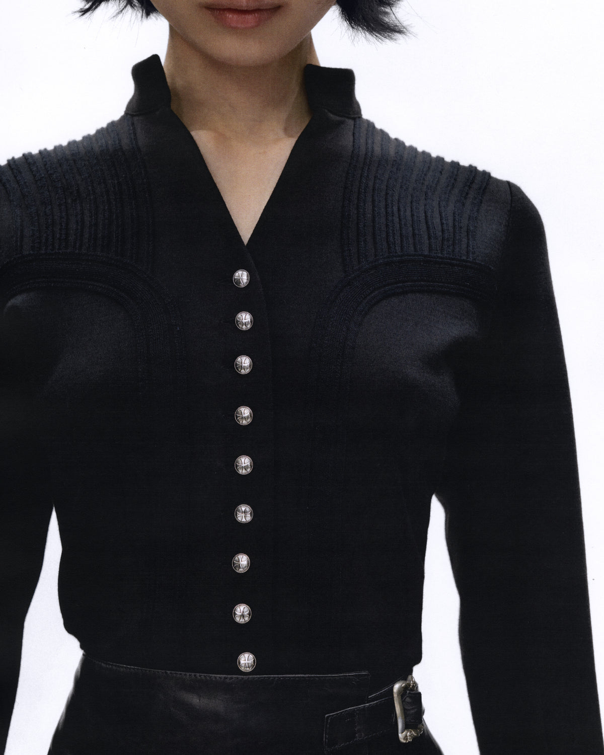 THE ORCHID SHIRT BLACK WOOL