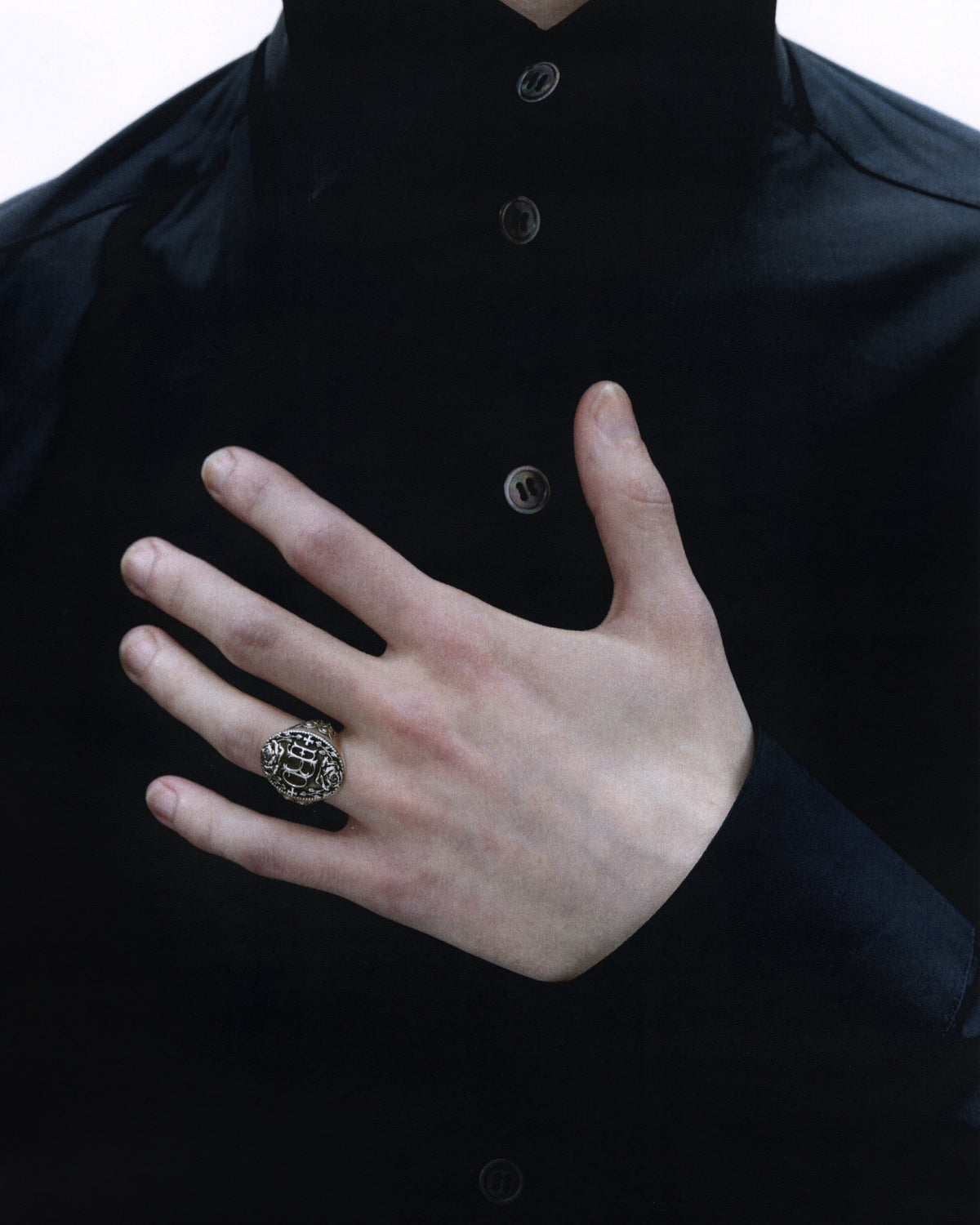 ROSE AND CROSS CREST RING