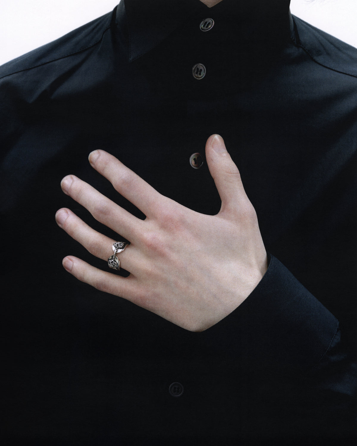 ROSE AND CROSS RING