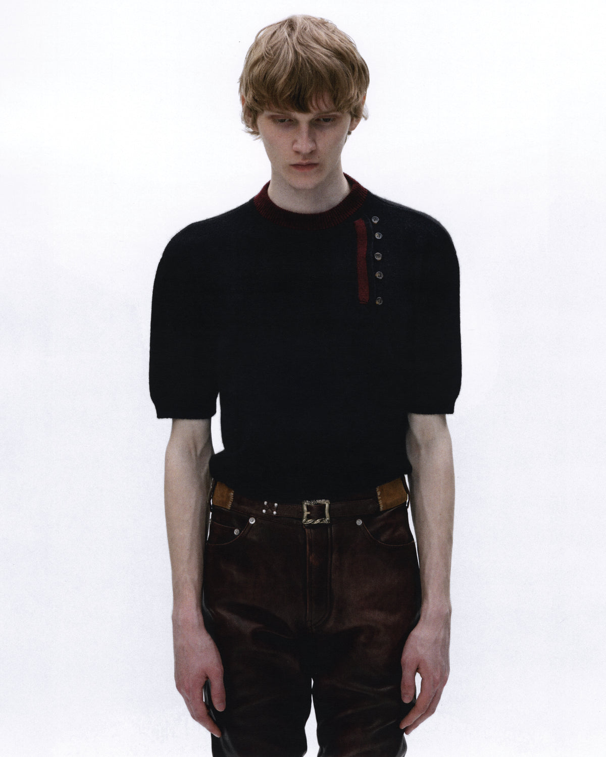 EDDIE PLACKET SHORT SLEEVE KNIT