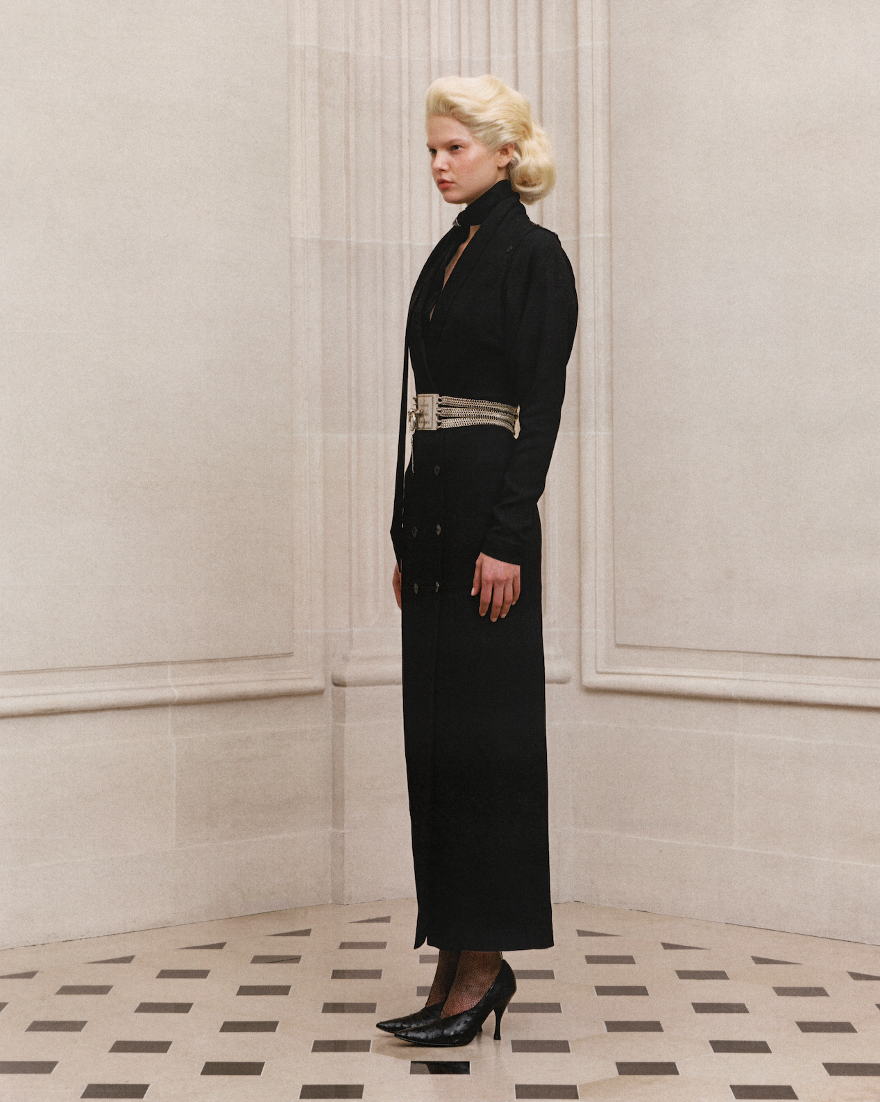 CATHERINE 80'S SHOULDER LONG DRESS