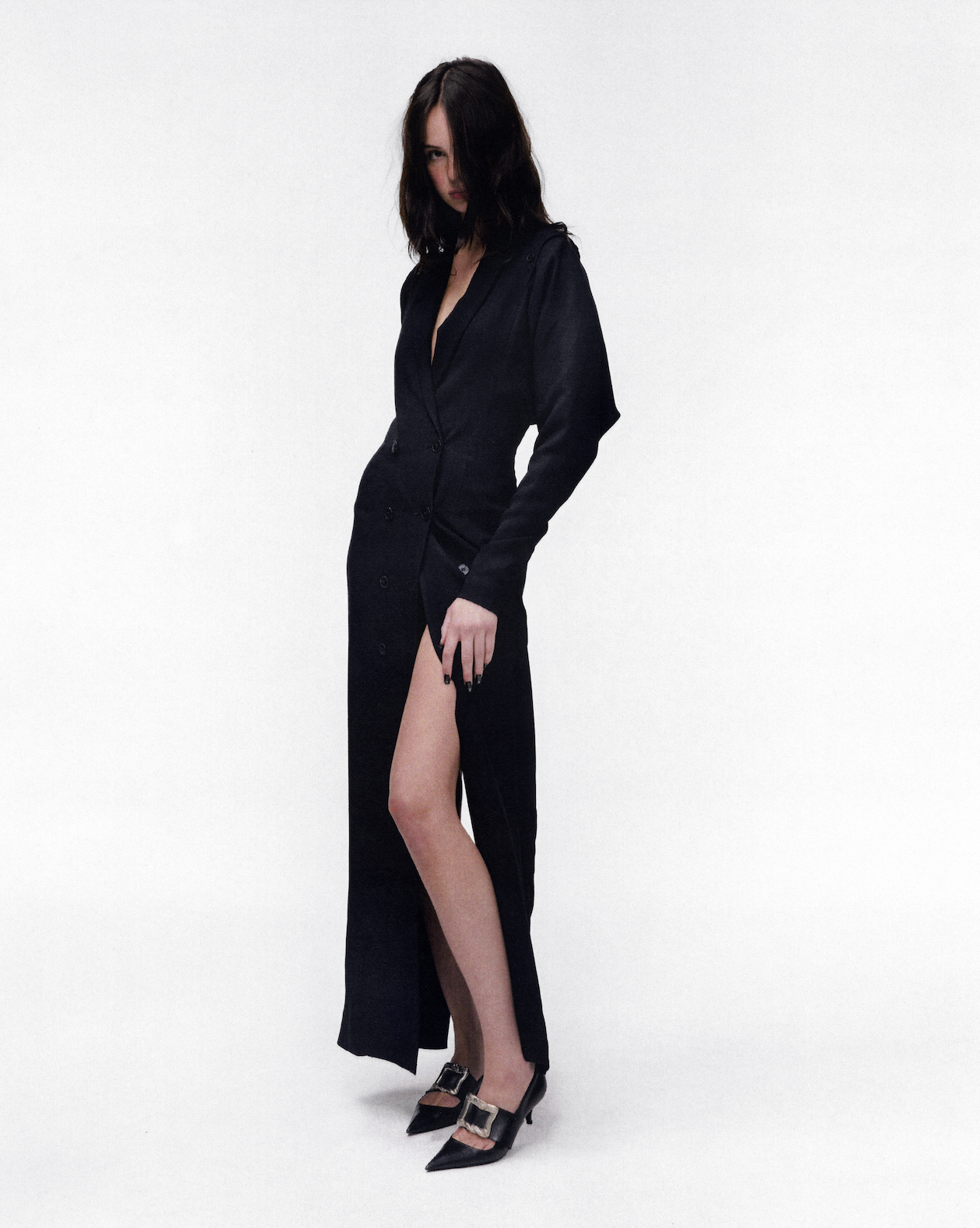 CATHERINE 80'S SHOULDER LONG DRESS